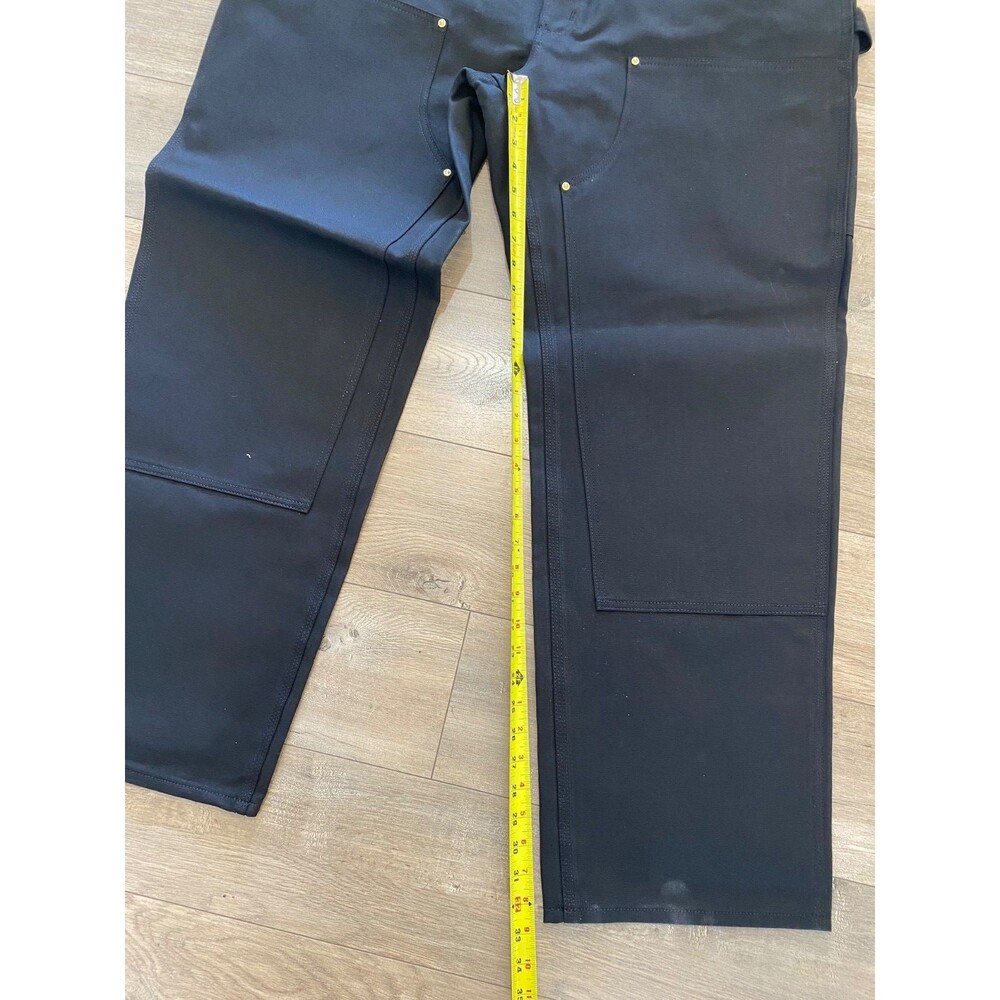 Carhartt B-01 Mens 42x32 Duck Double-Front Knee Black Work Dungaree Pants - Picture 8 of 11